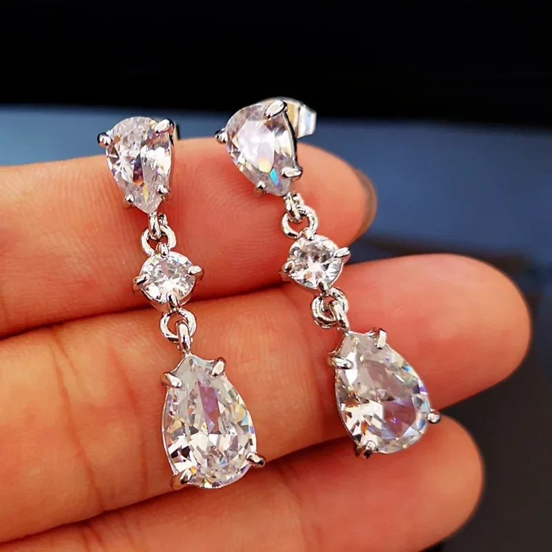 Glamorous Special Occasion CZ Earrings Bazaare Mart Rhinestone Earrings