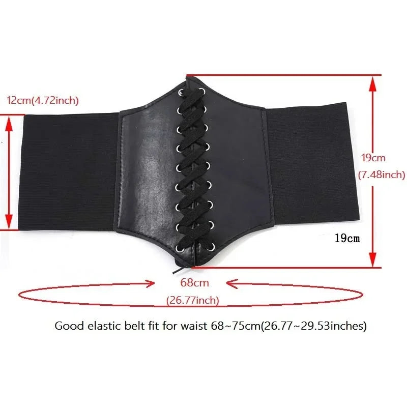 Wide PU Leather Corset Belt Bazaare Mart Wide PU Leather Corset Belt