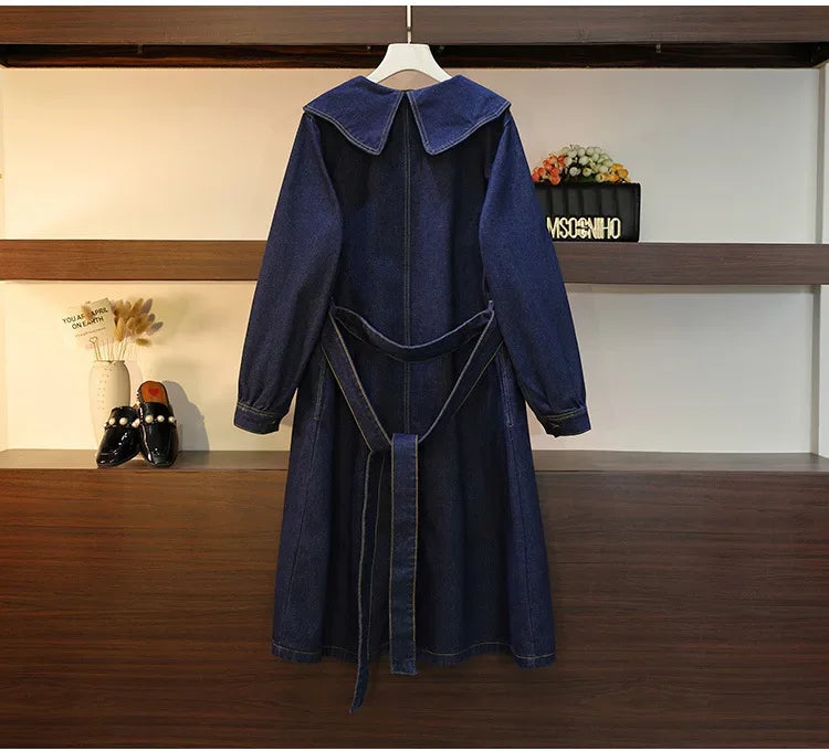 Dark Blue Denim Collared Button Up Dress Bazaare Mart Denim Dress