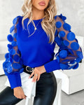 Sheer Long Sleeve Blouses Blue Bazaare Mart Sheer Long Sleeve Blouses
