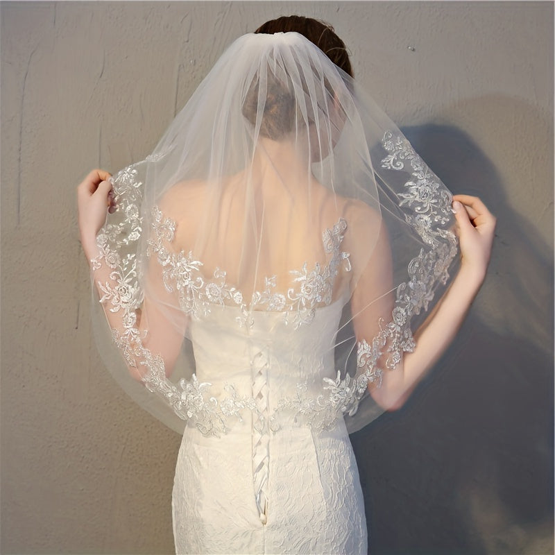 Simple Lace Wedding Veil