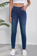 Straight Leg Stretchy Jeans Ashleigh Blue 47%Polyester+42%Cotton+11%Elastane Bazaare Mart Bottoms/Jeans