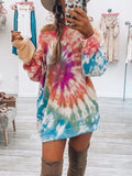 Tie-Dye Oversized Sweatshirt Coral Bazaare Mart Tie-Dye Round Neck Long Sleeve Sweatshirt