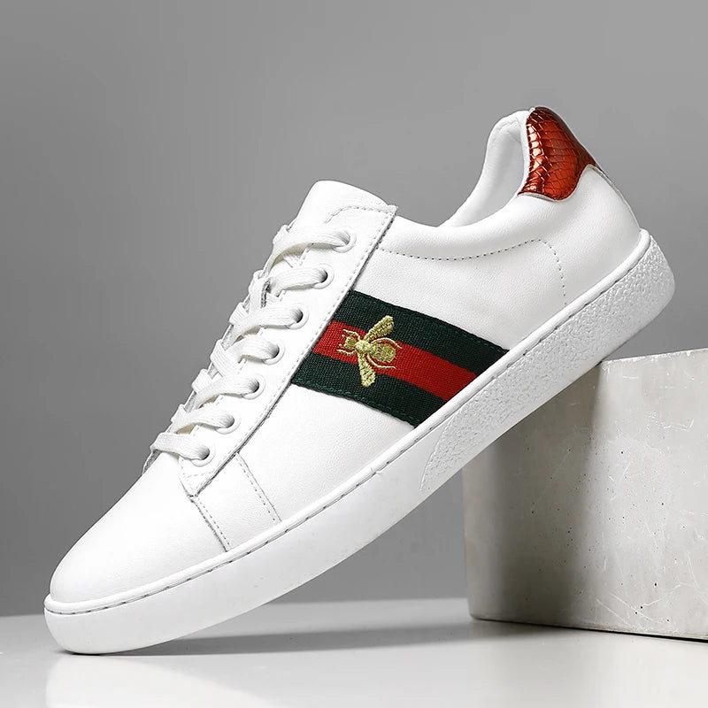 Tri Stripe Gold Bee Designer Style Sneakers