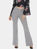 V-Waist Bootcut Long Slacks Light Gray Bazaare Mart Boots Cut Slacks