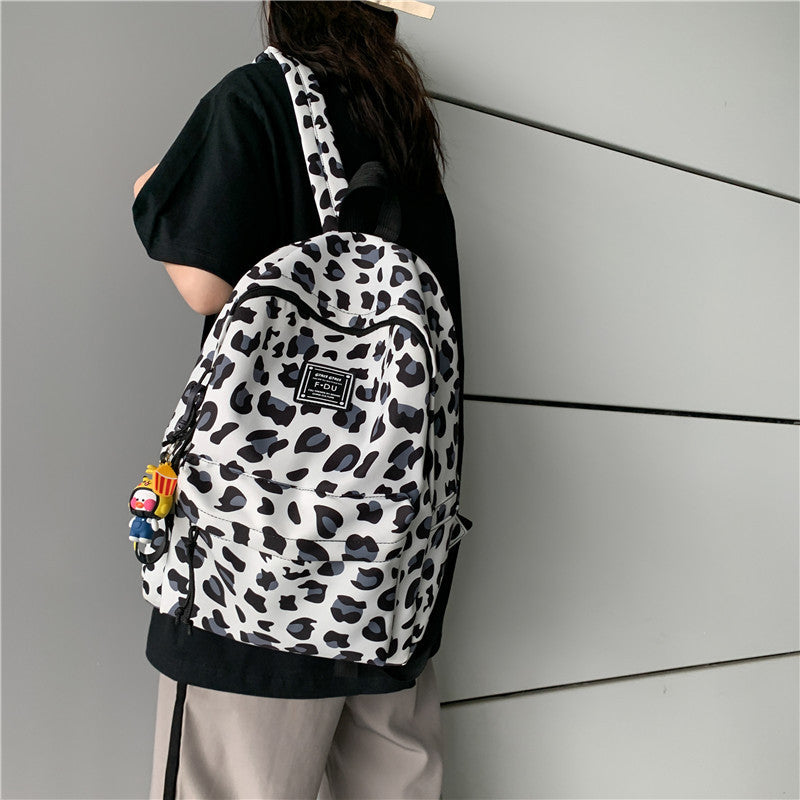 Large Waterproof Nylon Leopard Backpack