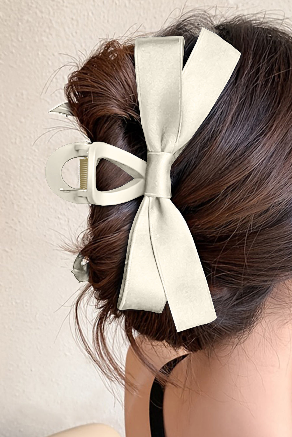 White Bow Hair Clip