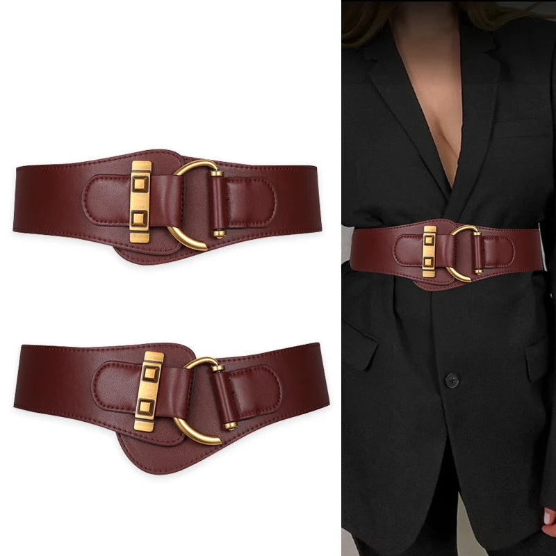 Wide High Quality Luxury Stretch Belt coffee belt 75x6cm Bazaare Mart Wide High Quality Luxury Stretch Belt
