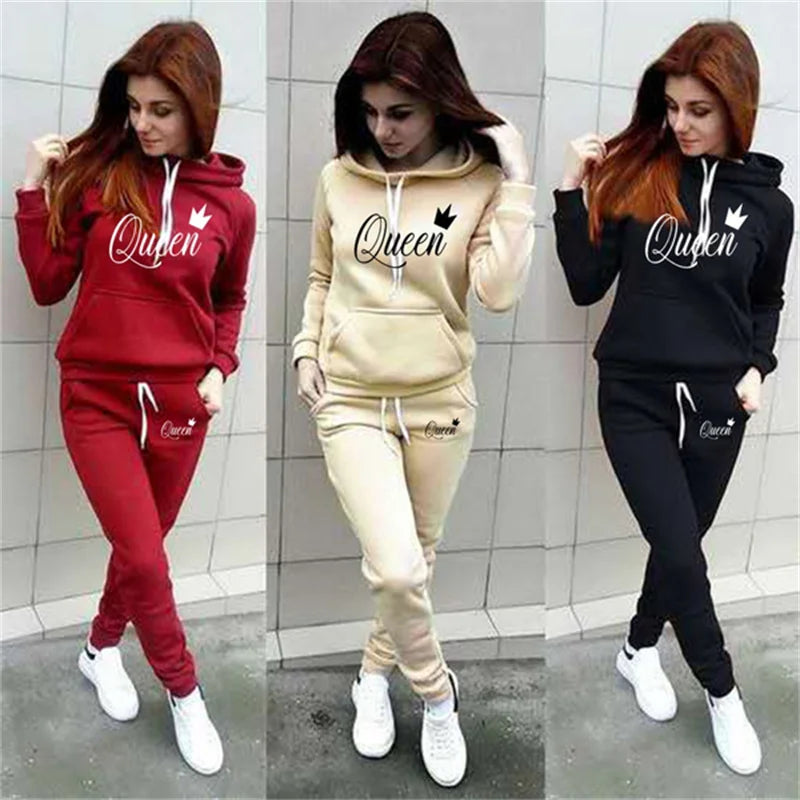 Women's 2-piece QUEEN Hoodie Jogging Suit