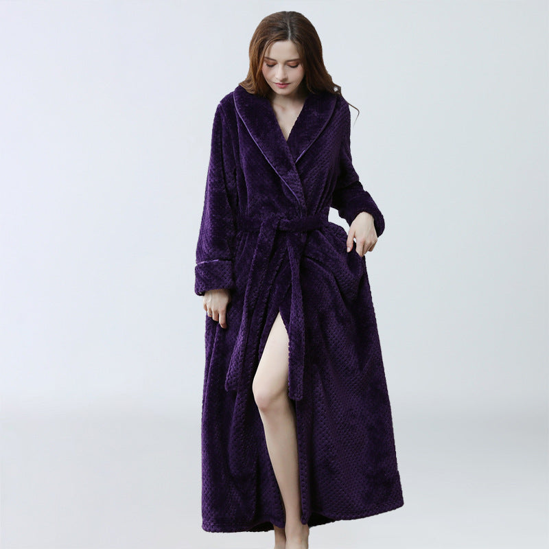 Women's Winter Full Length Faux Fur Robe