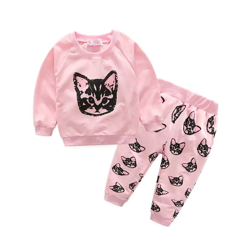 Cat Graphic Clothing Sets For Girls