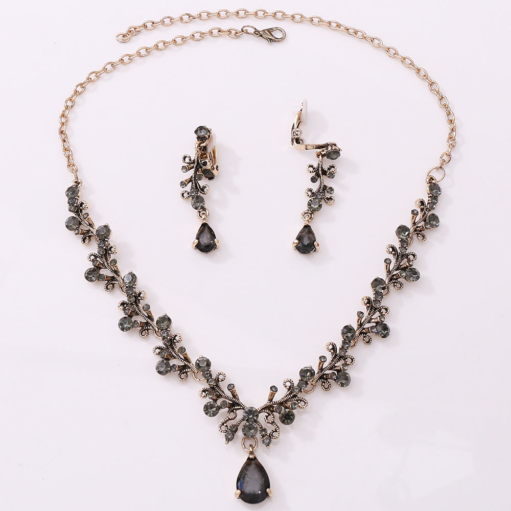 Zircon Bridal Earrings and Necklace Set