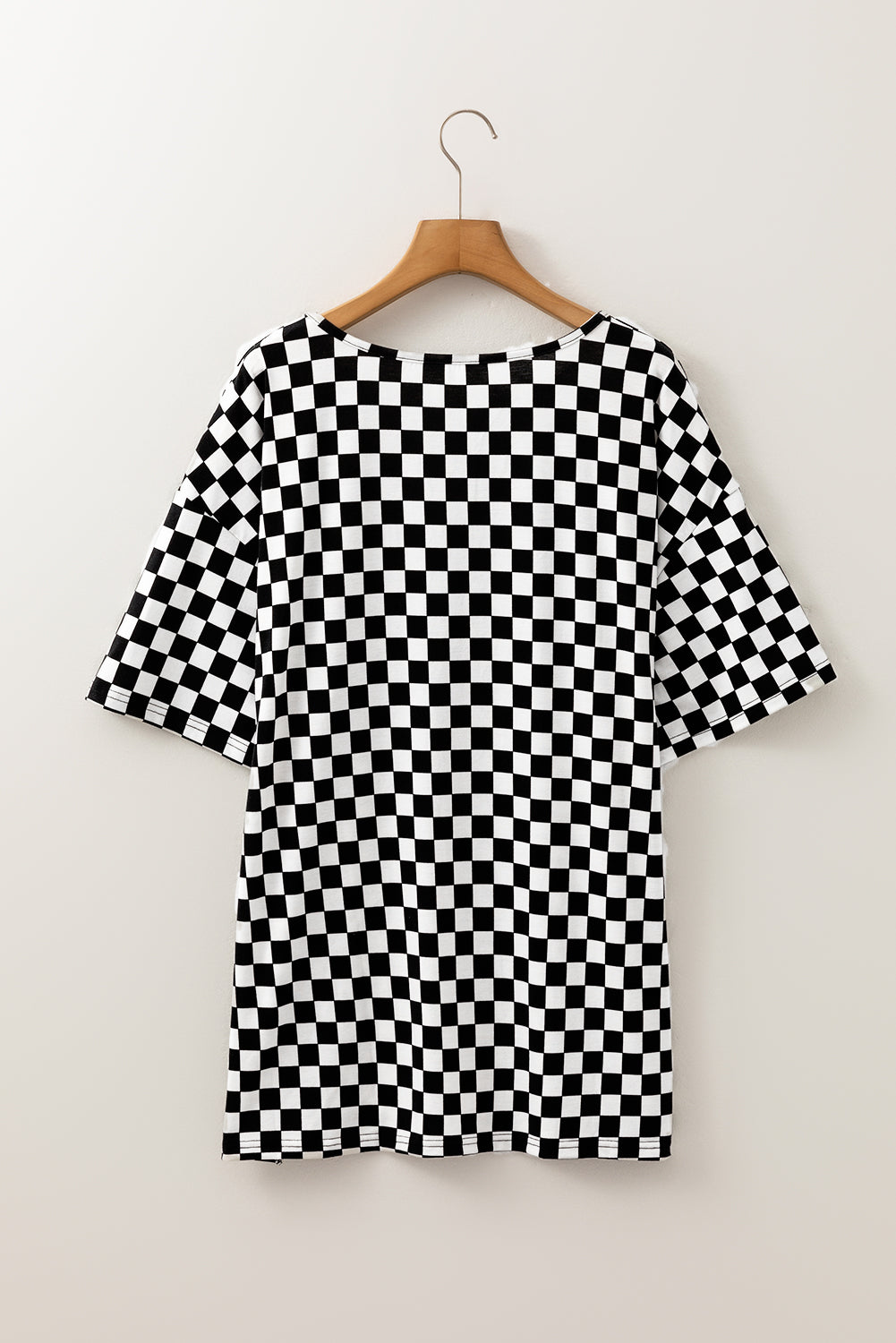B&W Checkered Plus Size T Shirt