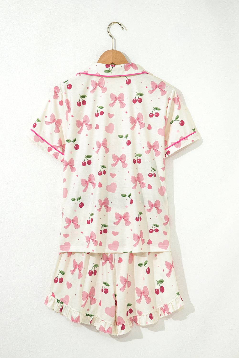 Pink Cherry Shorts Pajamas Set