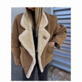 Faux Suede Shearling Jacket Khaki Bazaare Mart Faux Suede Shearling Jacket