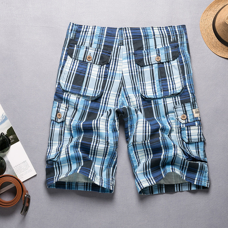 Men's Casual Plaid Beach Shorts