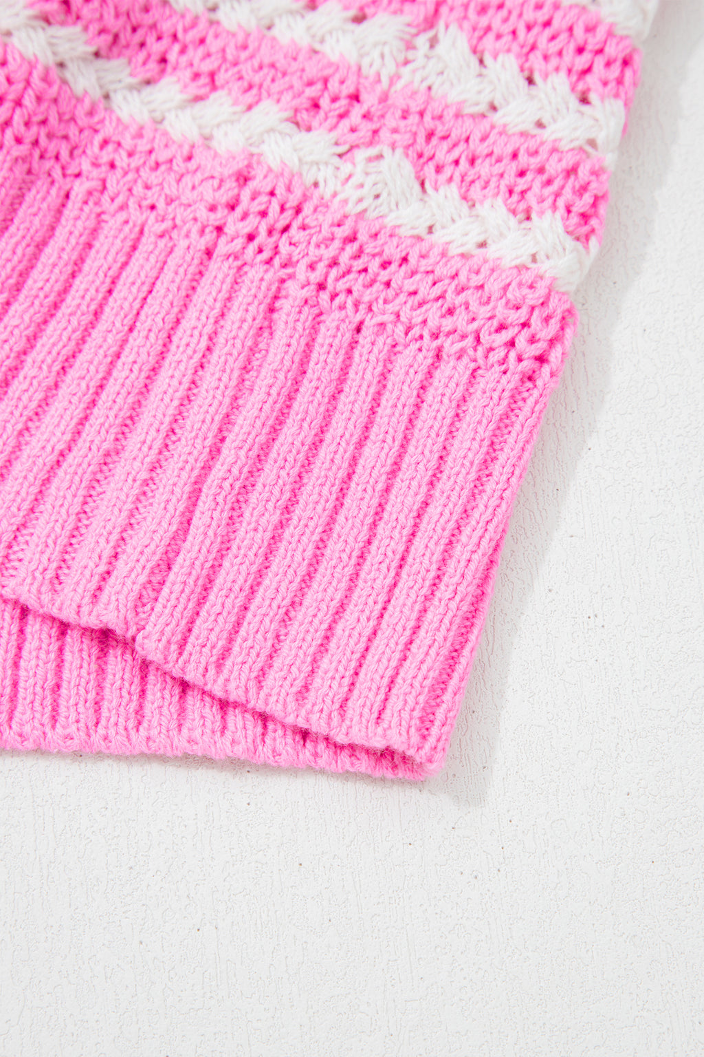 Striped Short Sleeve Knit V Neck Bow Knot Sweater Bazaare Mart Sweaters & Cardigans/Short Sleeve Sweaters