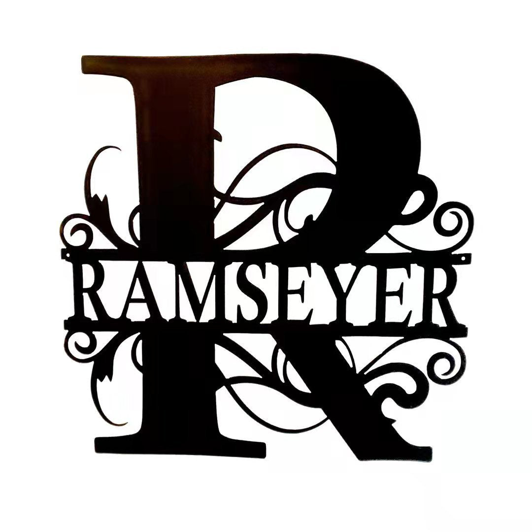 Custom Metal Letter & Family Name Wall Plaque