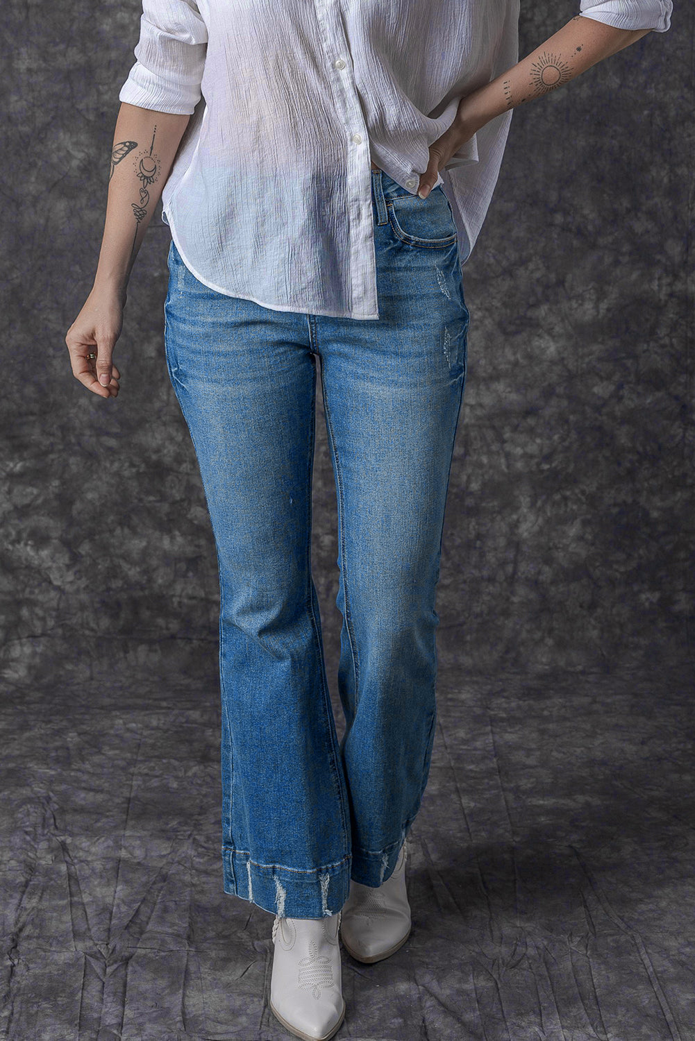 Medium Wash Flare Jeans