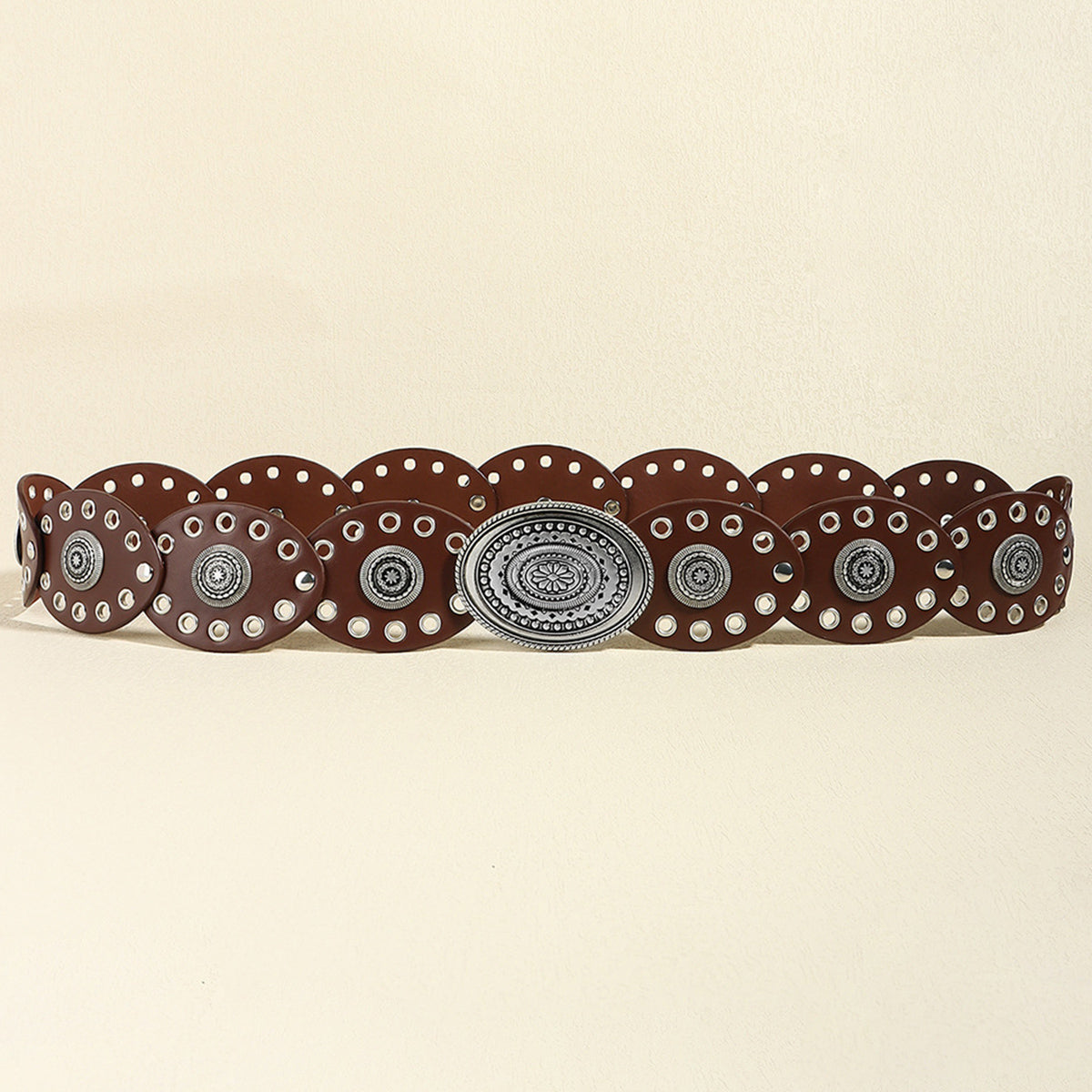 Retro Southwestern Oval PU Belt