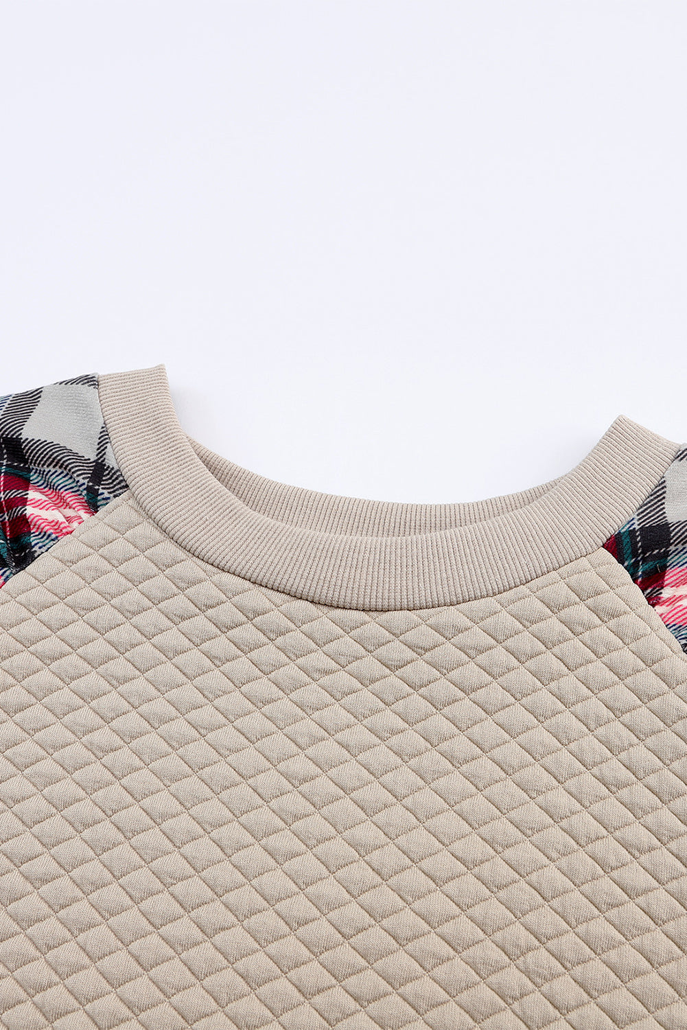 Solid Half Zipper Quilted Pullover Sweatshirt