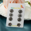 Floral Stud Earrings 4pk Set Black Bazaare Mart Fashion Simulation Stud Earrings