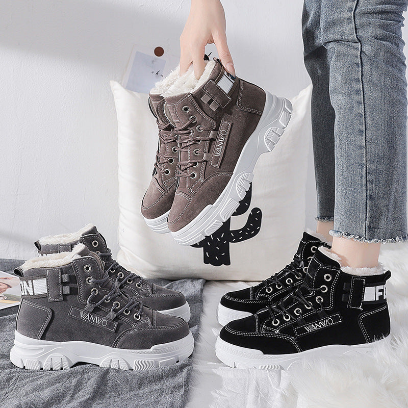 Women Warm Fur Lined High Top Boots