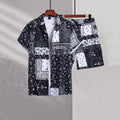 Men’s Casual Bandana Print Camp Shirt & Shorts Set – Summer 2-Piece Outfit Style 1 CJ Dropshipping Men's Bandana Print Shorts Set