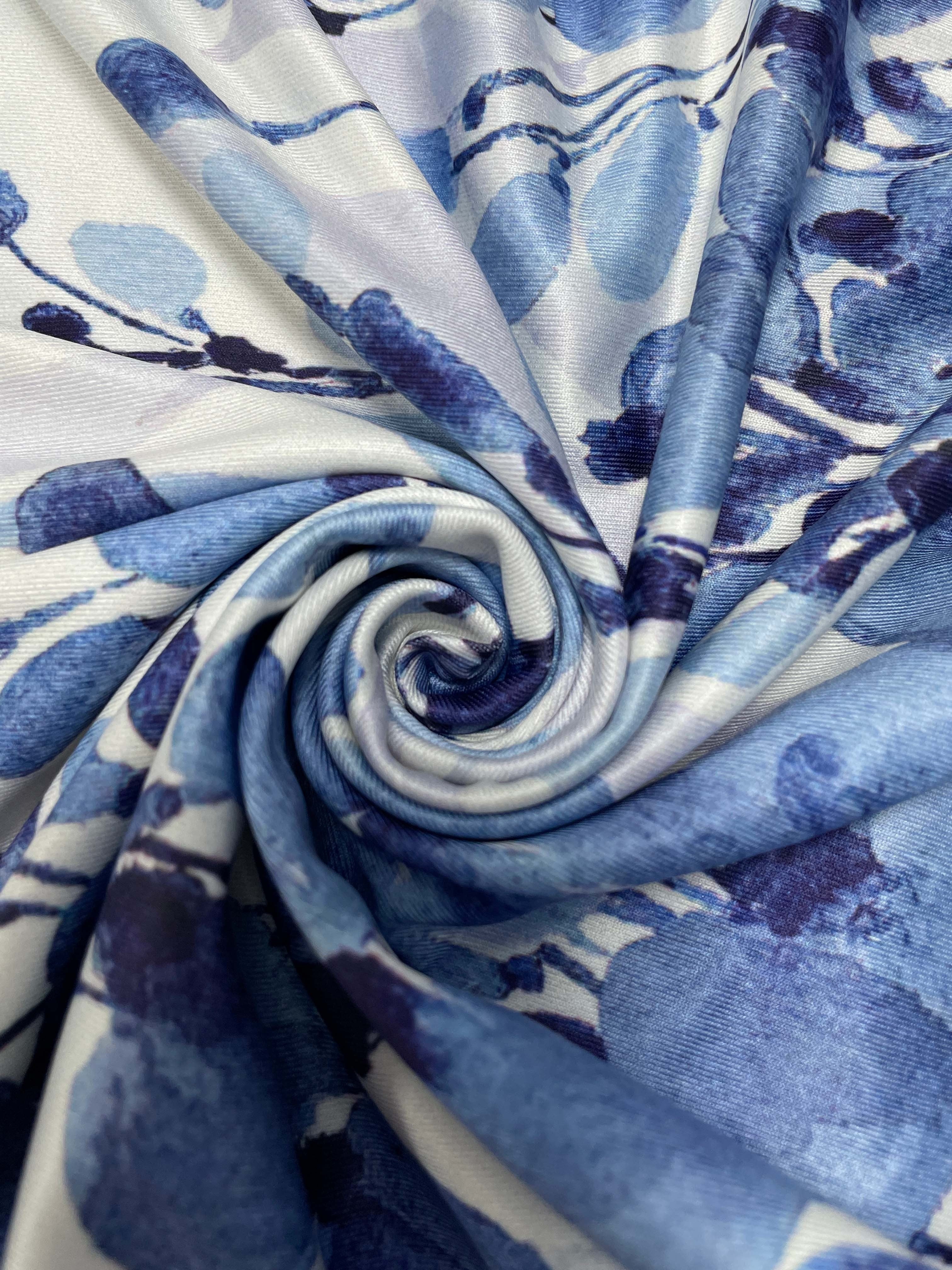 Blue Floral Two-piece Pants Set