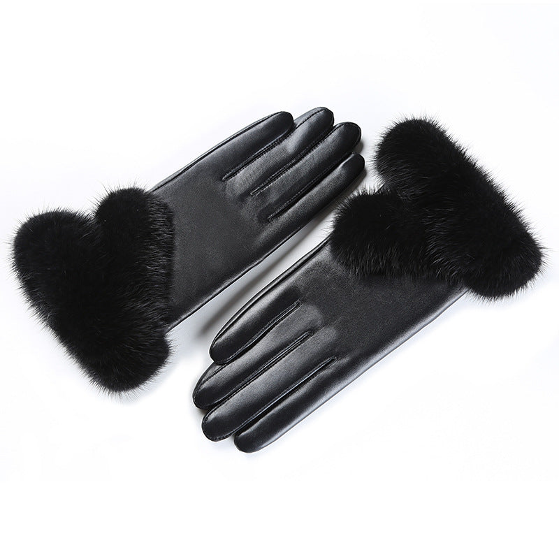 Women's Touch Screen Sheepskin Gloves In Winter