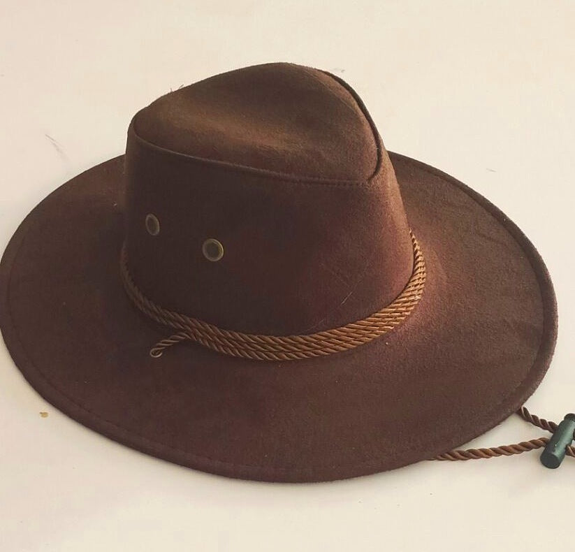 Faux Suede Western Rope Rider Hat