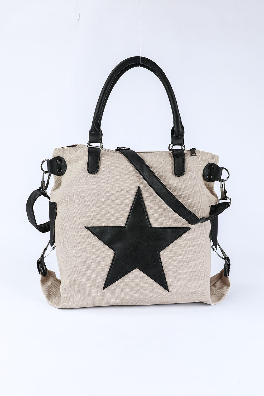 Beige Casual Five-pointed Star Tote Bag