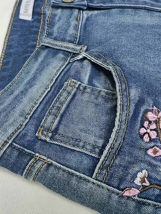 Retro Floral Embroidered Boot Cut Jeans Bazaare Mart Embroidered Boot Cut Jeans