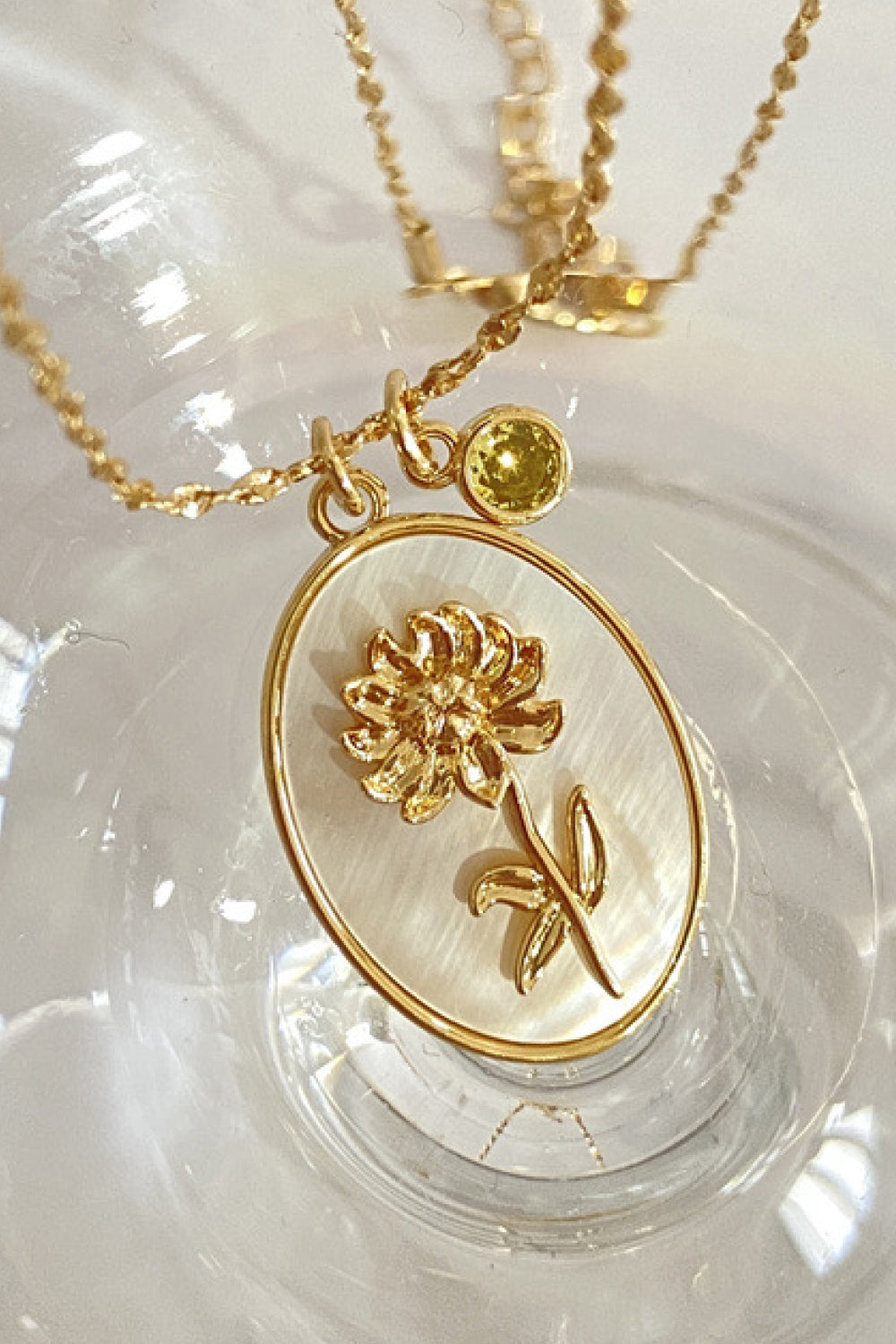 Birth Flower Shell Necklace