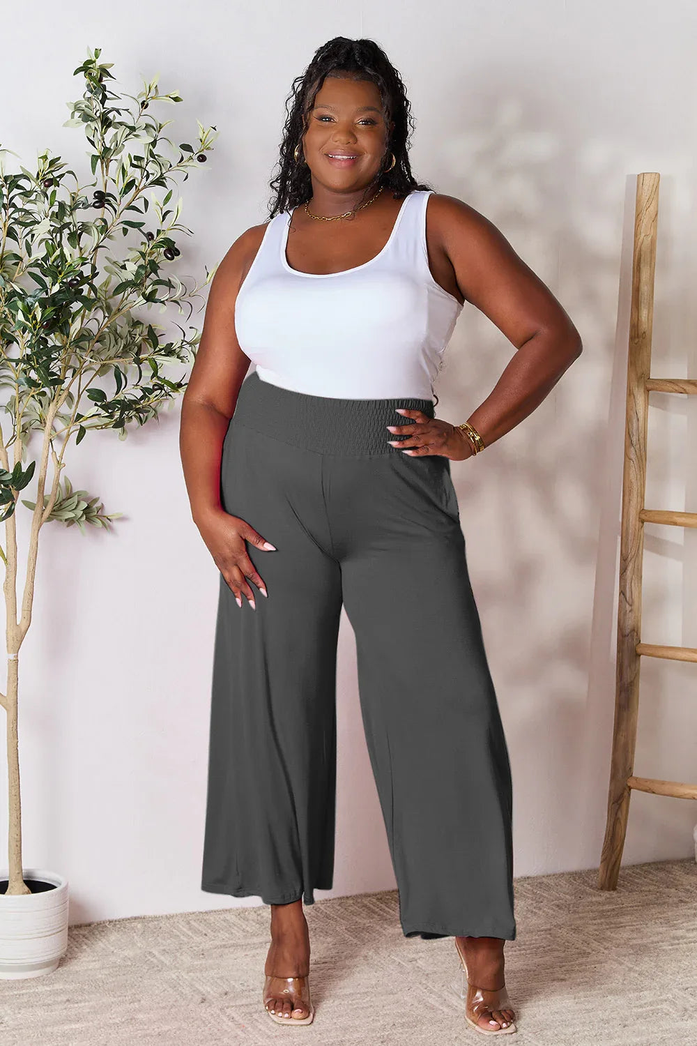 Solid Color Rayon Palazzo Pants Trendsi Palazzo Pants