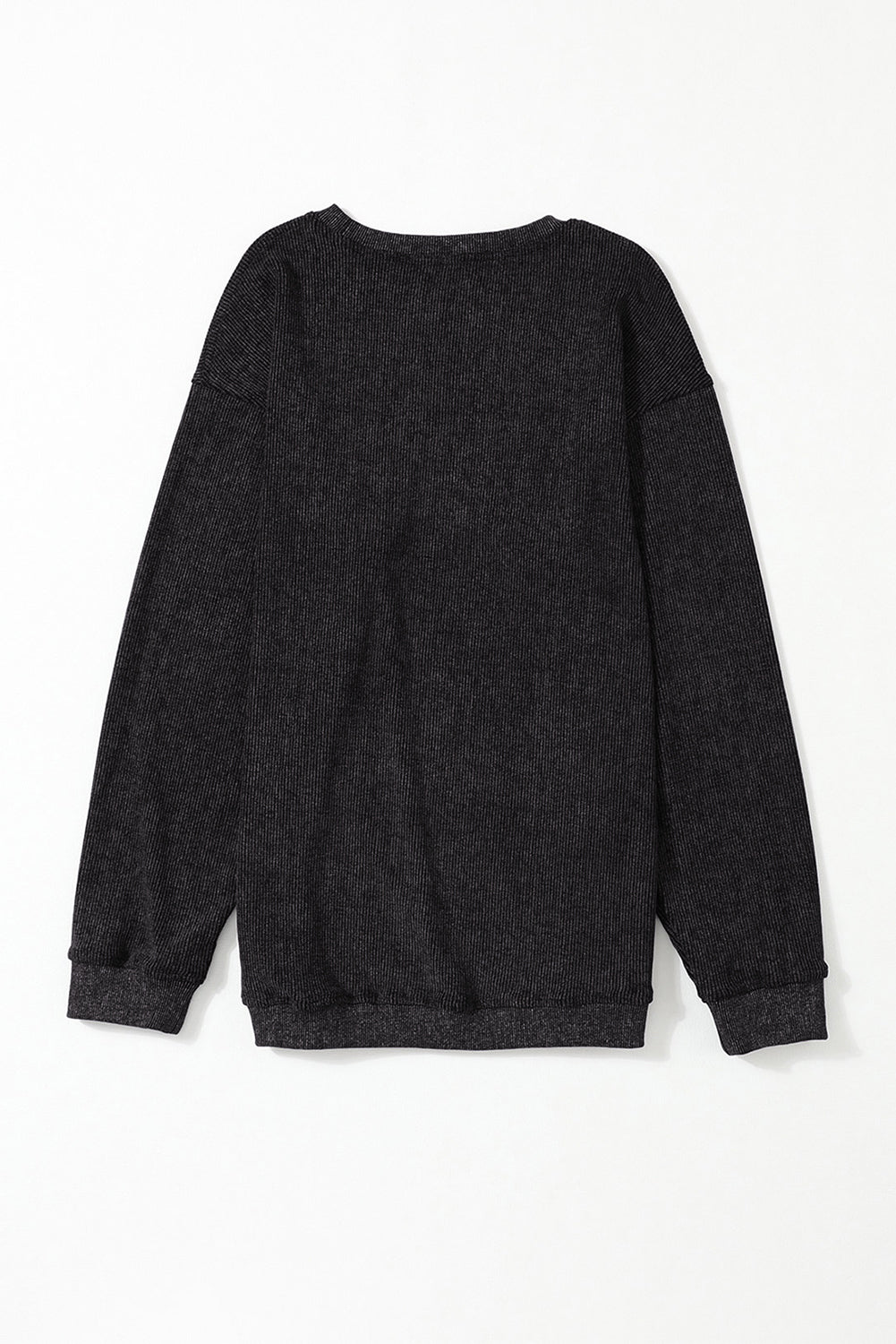 Plain Corded Crew Neck Sweatshirt