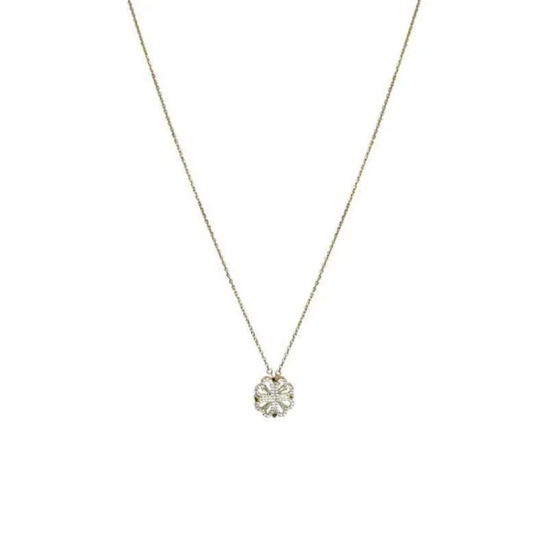 Retro Magnetic Folding Heart Shaped Four Leaf Clover Pendant Necklace Bazaare Mart Magnet Clover Necklace