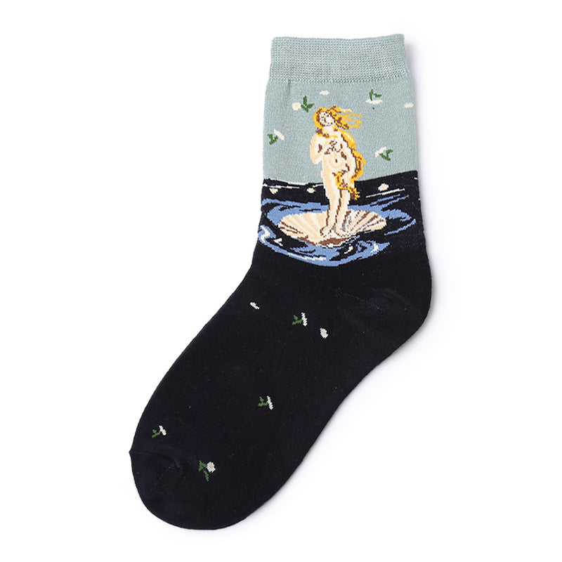 Women's Art Mid Length Socks