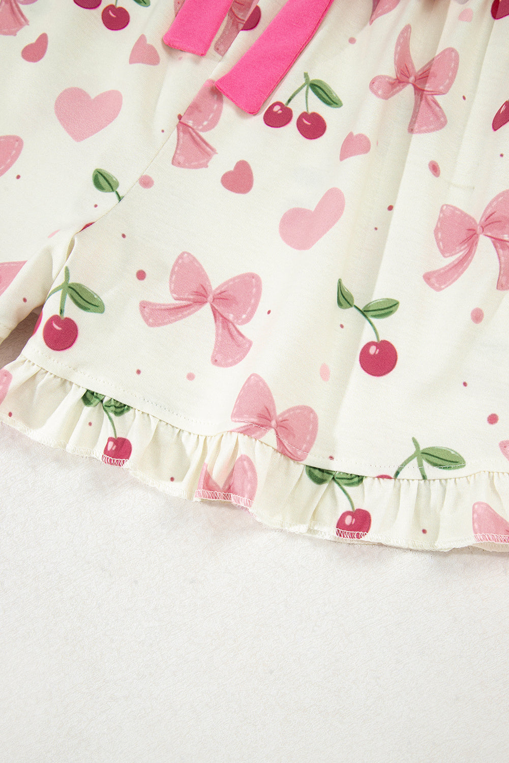Pink Cherry Shorts Pajamas Set