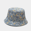 Women's Reversible Floral Bucket Hat Blue M56 To 58cm Bazaare Mart Floral Bucket Hat
