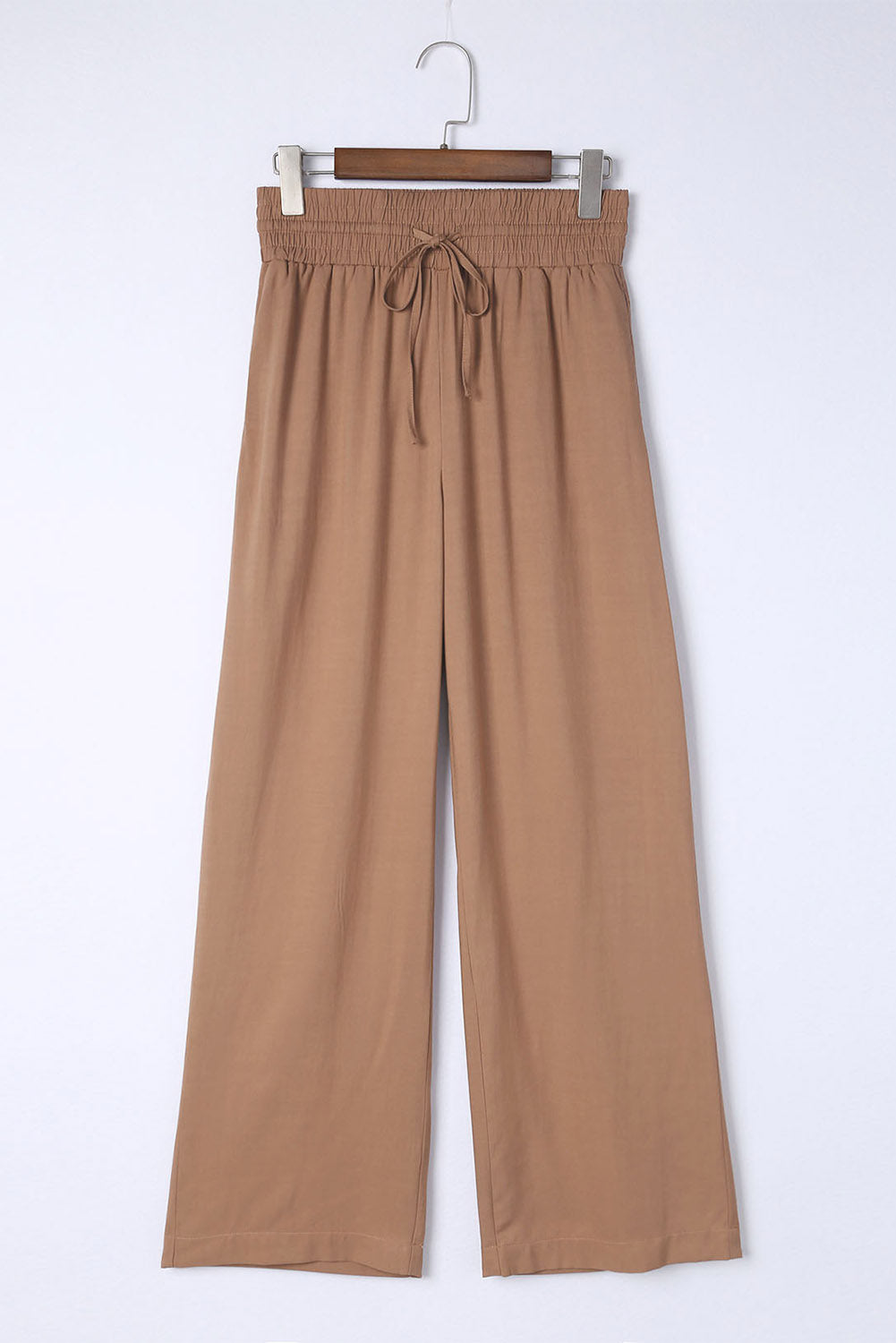 Drawstring Elastic Waist Casual Wide Leg Pants