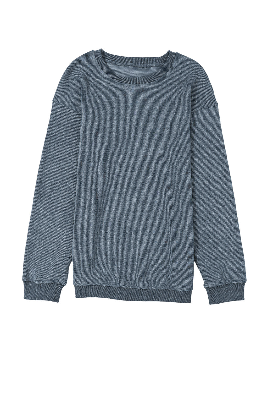 Plain Corded Crew Neck Sweatshirt