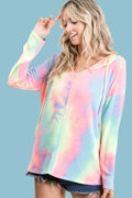 BiBi Pastel Tie Dye Terry Hoodie PASTEL TIE DYE Bazaare Mart Pastel Tie-Dye Hoodie