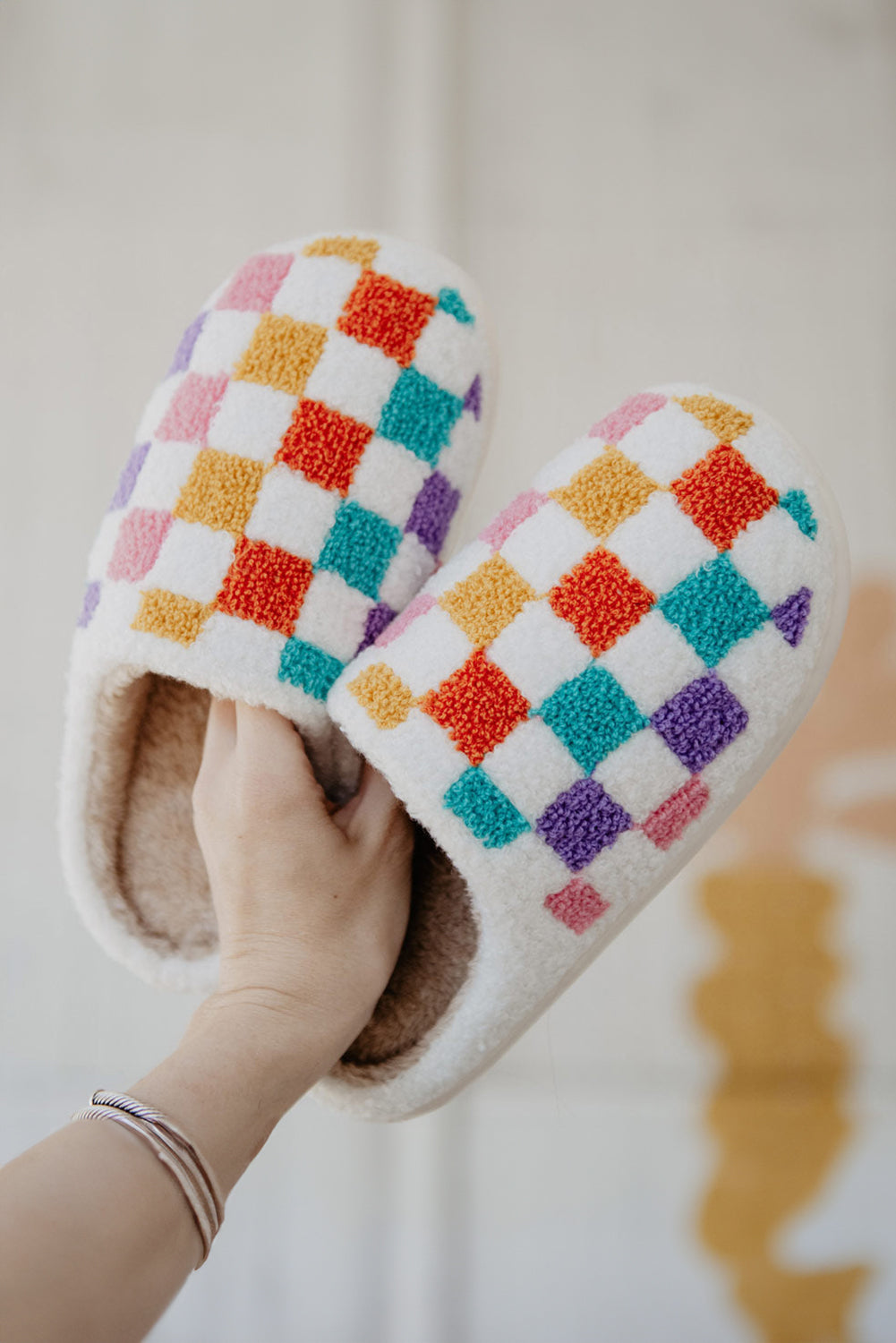 Colorful Checkered Slippers