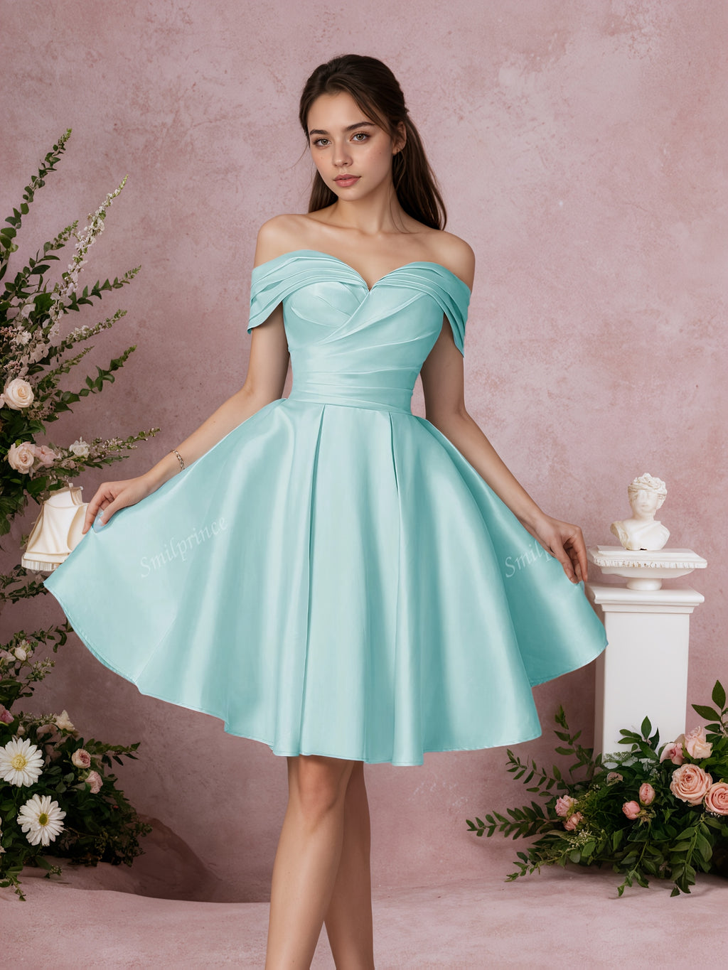 Elegant Sweetheart Off Shoulder Full Skirt Party Dress
