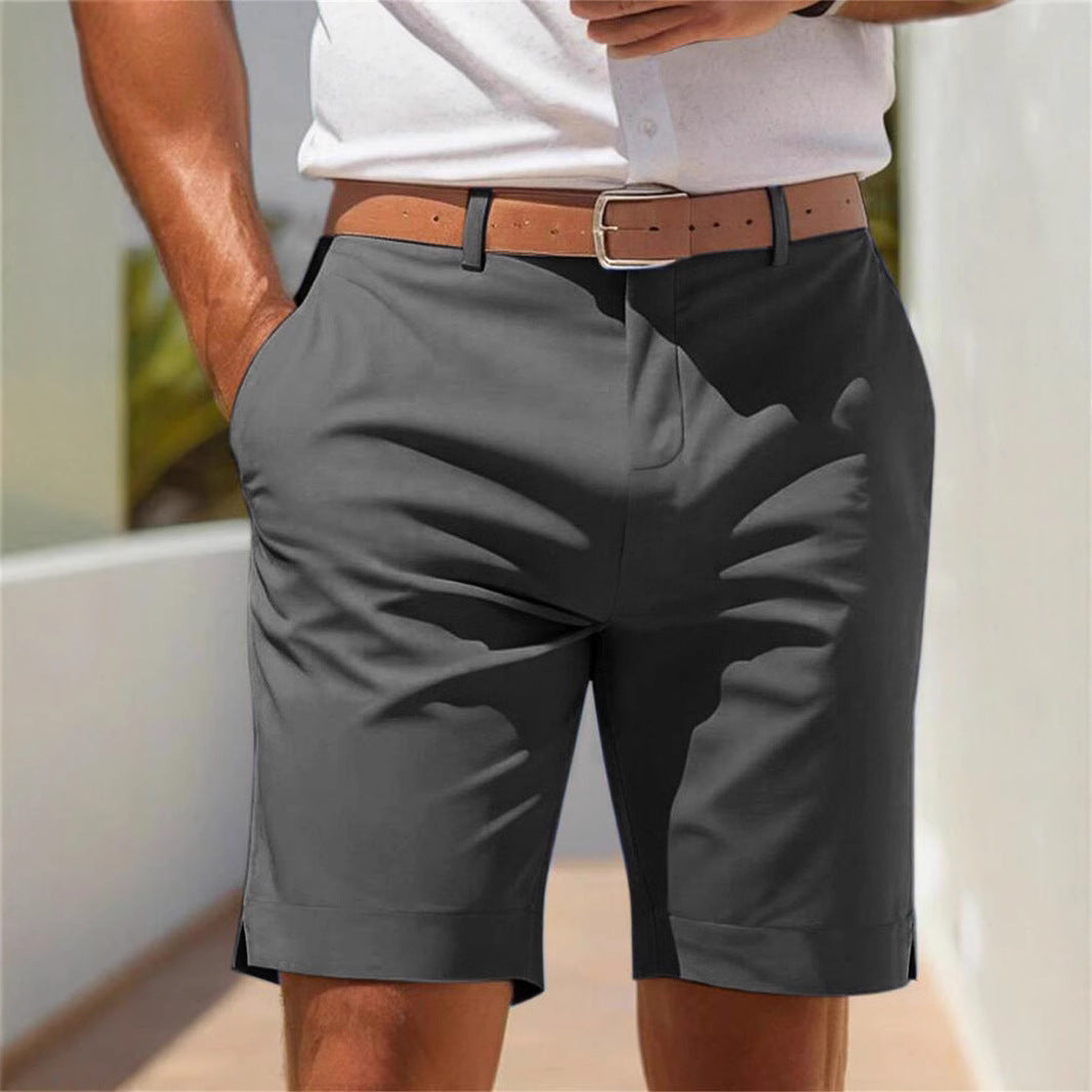 Men's Classic Chino Dress Shorts Dark Gray CJ Dropshipping Men's Shorts