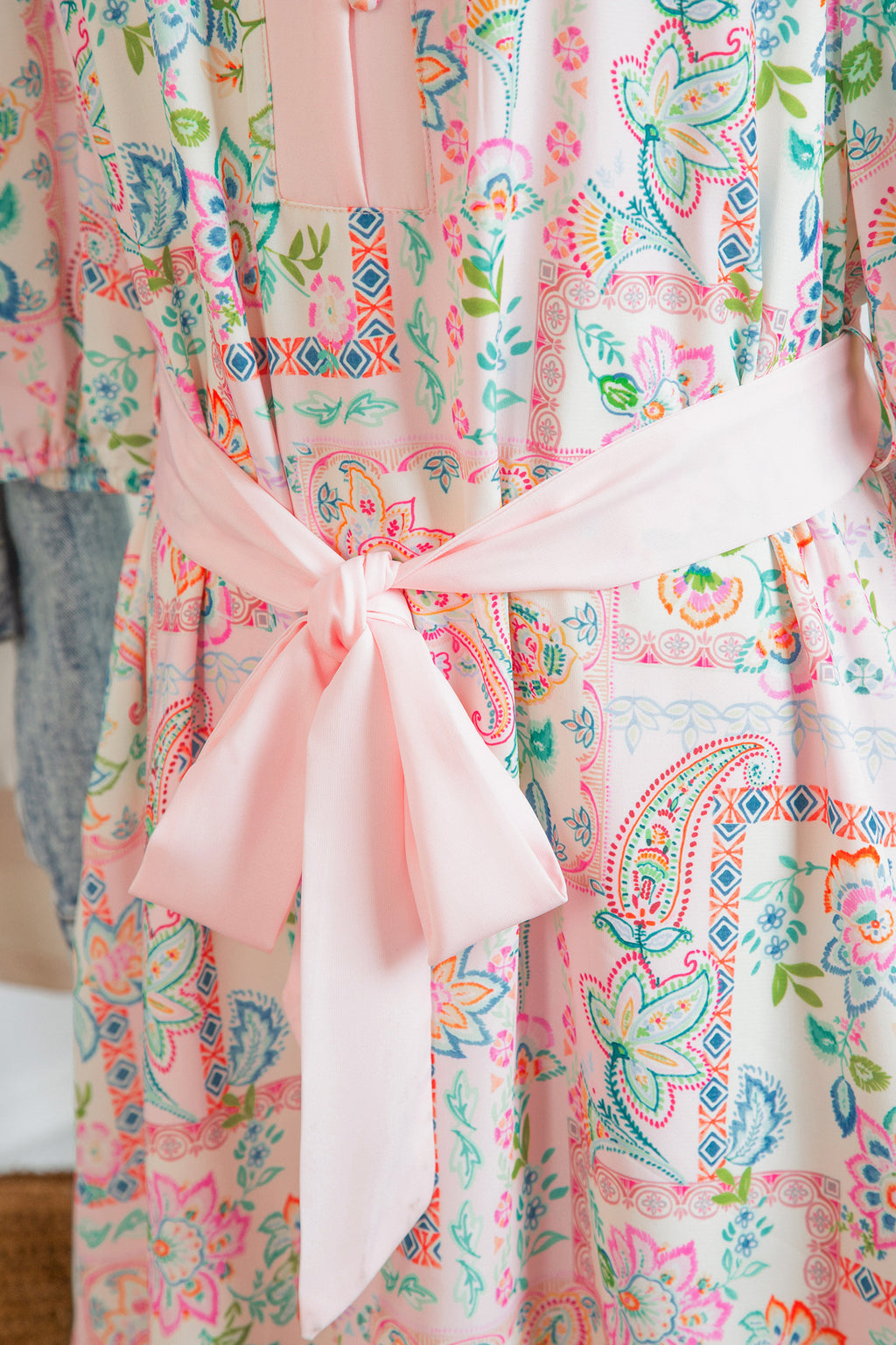 Pink Pastel Patchwork Mini Dress – Half Button Belted Color Block Dress Dear-Lover Dropshipping Dresses/Floral Dresses