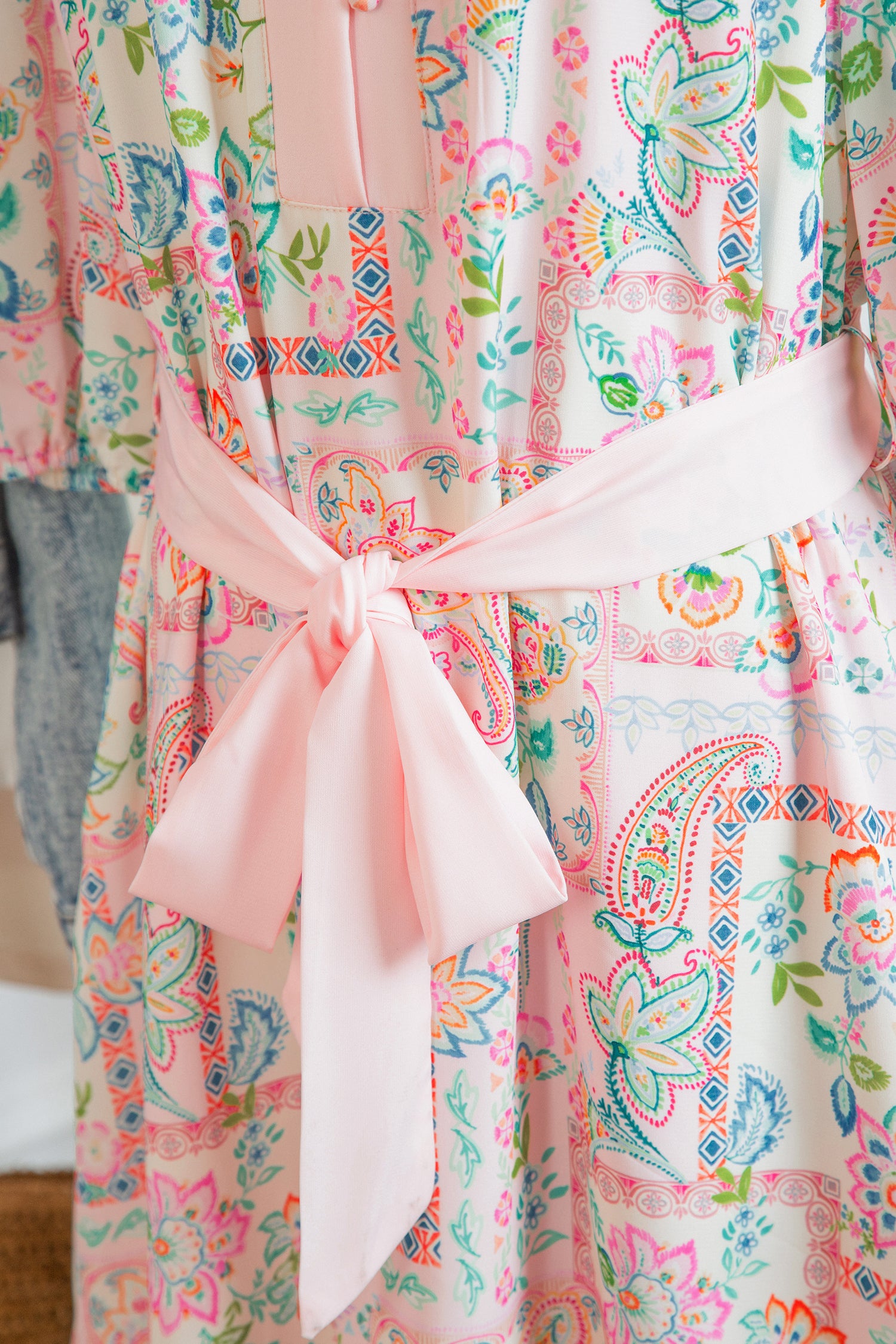 Pink Pastel Patchwork Mini Dress – Half Button Belted Color Block Dress Dear-Lover Dropshipping Dresses/Floral Dresses