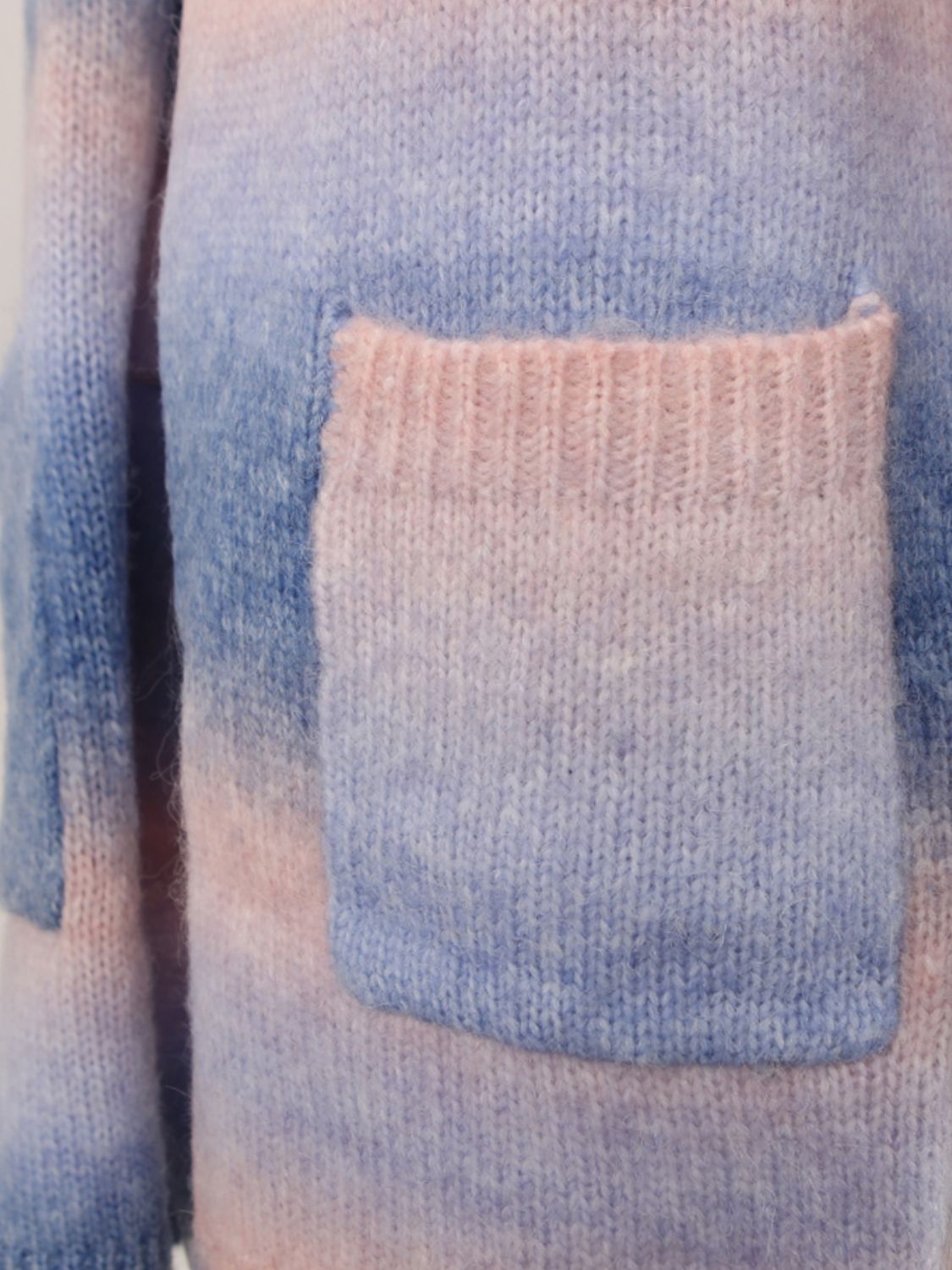 Angel Wings Gradient Striped Pocketed Open Front Cardigan