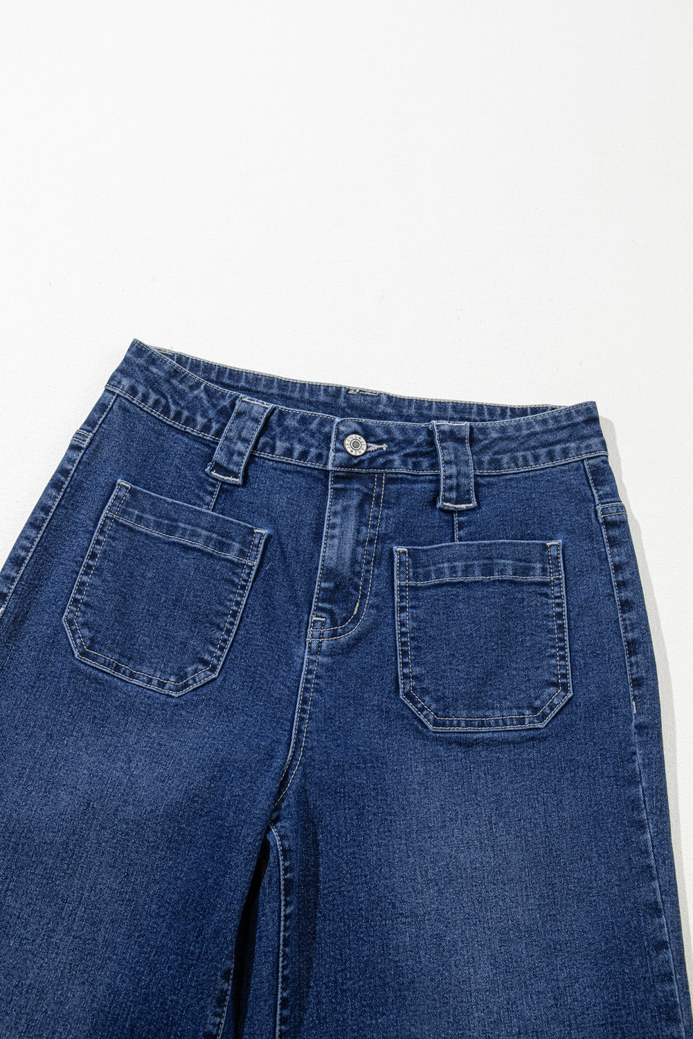 Wide Leg Front Pocket High Waist Jeans